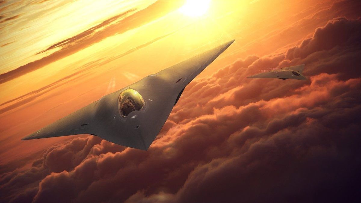 NGAD gen 6 stealth combat jet render