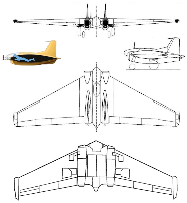 Креслення Northrop XP-79B "Flying Ram"