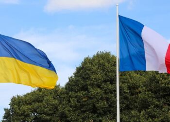 Ukraine France Flags