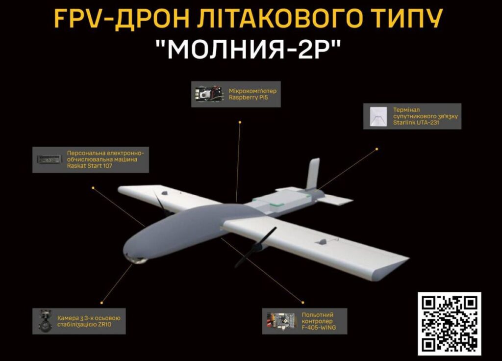 The GUR has released a diagram of the Molniya-2R FPV drone with ...