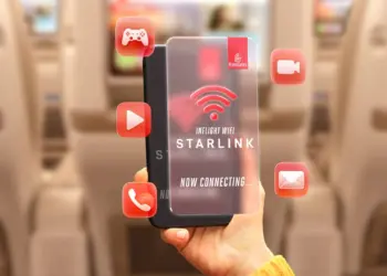 Emirates Airbus A380 Starlink
