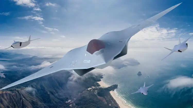 NGAD gen 6 stealth combat jet render