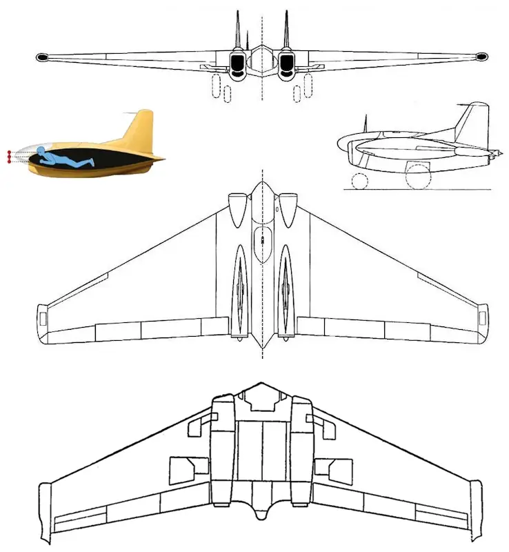 Креслення Northrop XP-79B "Flying Ram"