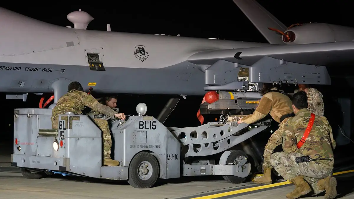 First GBU-39s loaded on MQ-9 Dual-Carriage System