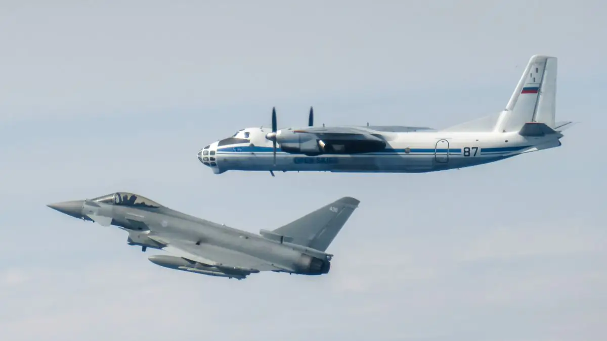 RAF Typhoon intercepting russian aircraft
