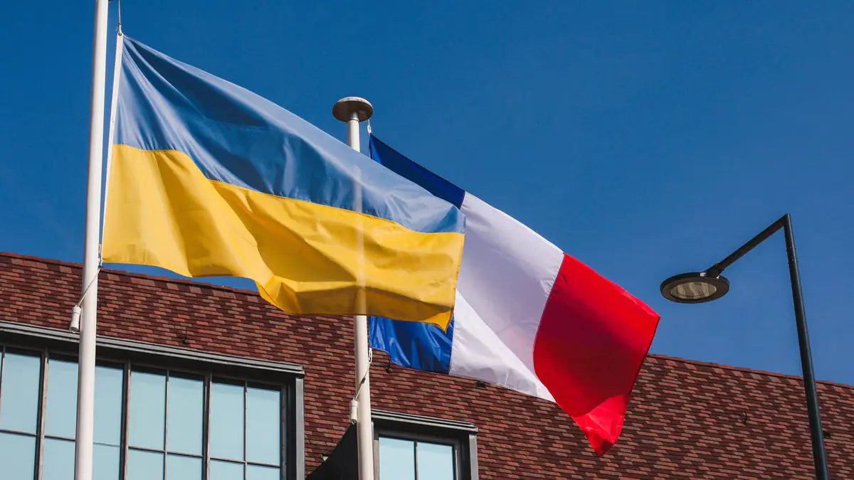 Ukraine France Flags