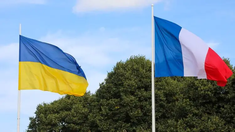 Ukraine France Flags